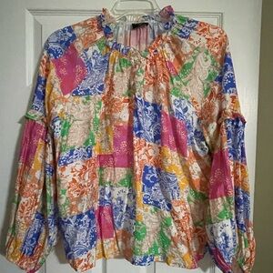 FATE Colorful Patchwork Women's Top-Size Large-EUC